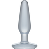 Doc Johnson Crystal Jellies Medium Butt Plug Clear - Model CJMP-001 - Unisex Anal and Prostate Pleasure Toy