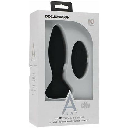 A-Play Vibe Exper Plug W-Remote Black - Powerful 10-Function Vibrating Silicone Anal Plug for Experienced Players - Model APL-VR-BLK