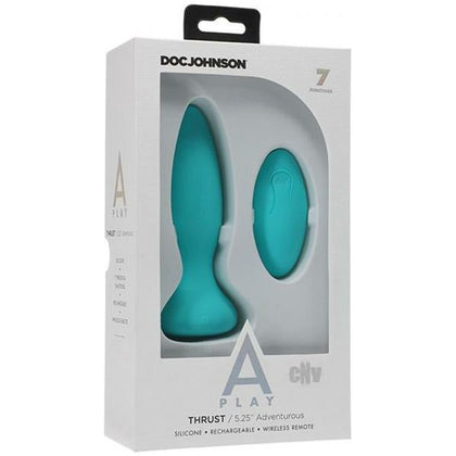 A-Play Thrust Advent Plug W-Remote Teal - Powerful Motorized Silicone Anal Plug for Thrusting Pleasure (Model: AT-001, Teal)