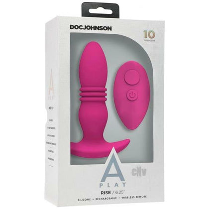 A-Play RISE Pink Vibrating and Thrusting Anal Plug - Model AR-5469 - For Enhanced Pleasure in Anal Stimulation