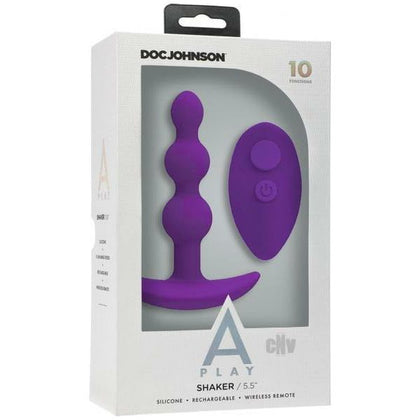 A-Play Shaker Purple - Premium Vibrating Beaded Anal Plug for All Genders, Intense Anal Pleasure, Model Number: APL-001