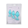 A-Play Silicone Trainer Set - Spade Butt Plugs (Set of 3) - Model X-37 - Unisex - Anal Play - Teal