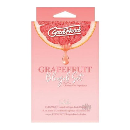 Goodhead Grapefruit Blowjob Set by Doc Johnson - Open-Ended Stroker ULTRASKYN GD-GBFS01 - Unisex Oral Pleasure Toy in Yellow