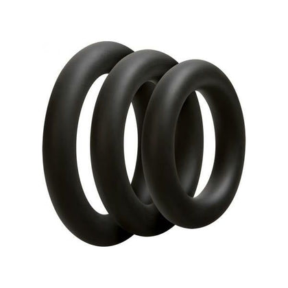 Optimale 3 Silicone C-Ring Set Thick - Black: The Ultimate Enhancer for Intense Pleasure and Extended Performance - Adult Naughty Store