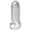 Optimale Extender With Ball Strap Thick Clear - Ultimate Size-Boosting Pleasure Enhancer for Men, Ribbed Studded Sleeve, Ball Tugging Strap, Transparent - Adult Naughty Store