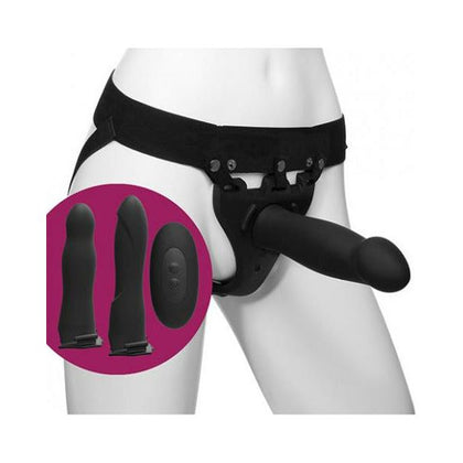 Body Extensions Be Naughty Vibrating 4 Piece Strap On Set - Unleash Pleasure and Power with the Body Extensions Hollow Strap-On System by Doc Johnson