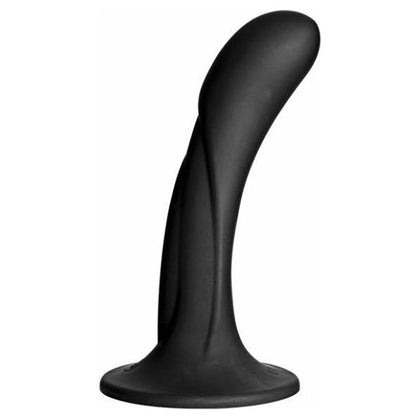 Introducing the SensaDong Vac-U-Lock G-Spot Silicone Dong V1.0 - Ultimate Pleasure for Her in Sultry Black - Adult Naughty Store