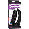 Vac-U-Lock Code Black Double Penetrator - Dual Pleasure for Him and Her - Model DP-200 - Black - Adult Naughty Store