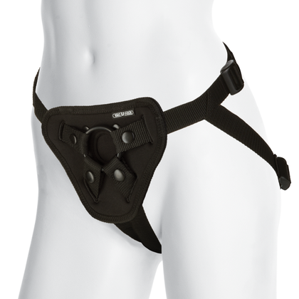 Luxe Harness - Vac-U-Lock Black Neoprene Adjustable Strap-On for Women and Men - Model LVH-69 - Compatible with All Vac-U-Lock Attachments - Open Crotch and Rear - Snap Front - Includes 2 O-R - Adult Naughty Store