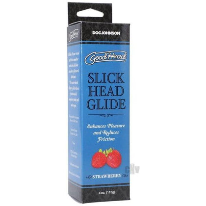 Introducing the Goodhead Slick Head Strawberry 4oz Water-Based Lubricant - Enhance Your Intimate Moments with Sensual Smoothness