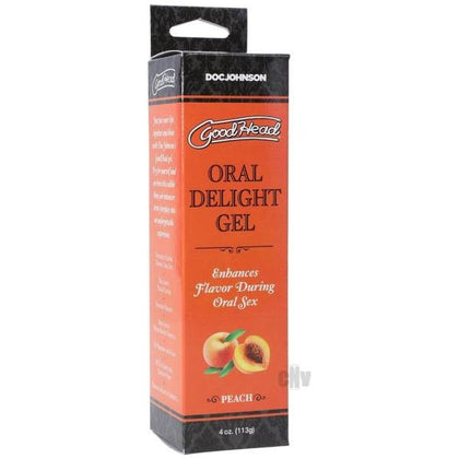 Doc Johnson GoodHead Oral Delight Gel - Peach Flavored Edible Oral Sex Enhancer for Intense Foreplay - 4oz