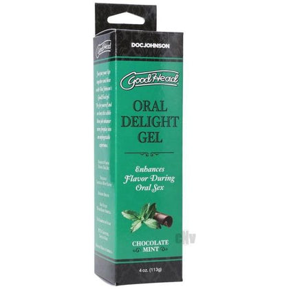Doc Johnson GoodHead Oral Delight Gel - Choc Mint Flavored Edible Oral Sex Enhancer for Intense Foreplay - 4oz