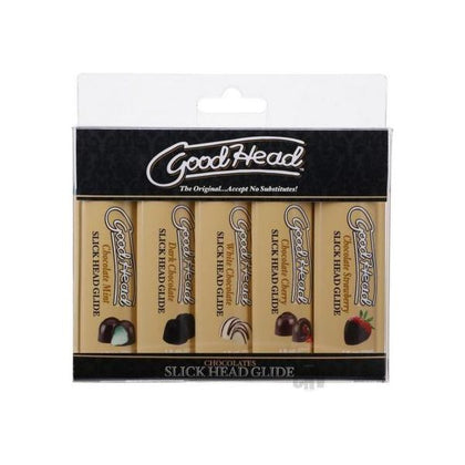 GoodHead Slick Head Glide Chocolate 5pk - Water-Based Lubricant for Smooth and Sensual Intimacy - Vegan-Friendly and Body-Safe - Enhance Pleasure and Reduce Friction - Perfect for Couples and Solo Play