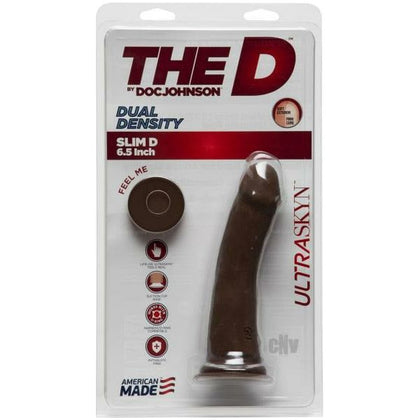 Doc Johnson Slim D 6.5 Chocolate Dual Density Realistic Dildo - Ultimate Pleasure for All Genders in a Sensual Brown Hue