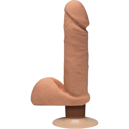 Doc Johnson Ultraskyn Perfect D Vibrating Dildo 7 - The Ultimate Pleasure Experience for All Genders in Caramel Tan - Adult Naughty Store