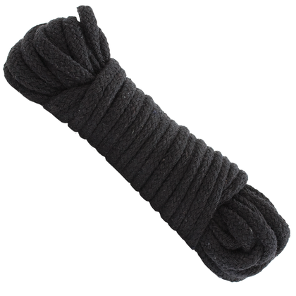 Doc Johnson Japanese Style Bondage Rope Cotton 32 Feet Black - Premium BDSM Restraint for Sensual Pleasure - Adult Naughty Store