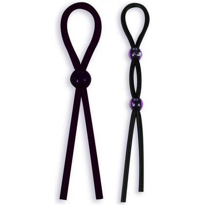 Introducing the LuxeX Silicone Cock Ties - Model X2: The Ultimate Adjustable Pleasure Enhancers for Men in Black - Adult Naughty Store