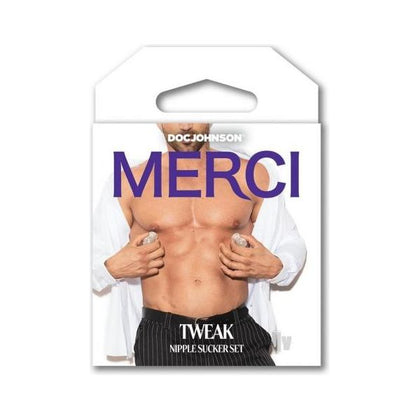 Merci Clear Nipple Suckers - Tweak Set MT-001 for Women - Nipple Stimulation in Sheer Black