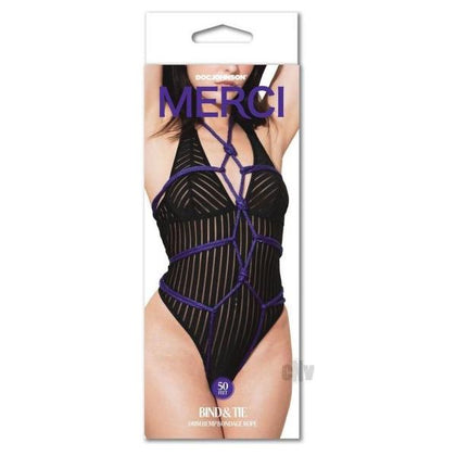 Indulge in the exquisite art of restraint with the Merci Bind Tie 6mm Rope 50` in Passionate Purple - Perfect for Shibari Enthusiasts and Bondage Connoisseurs.