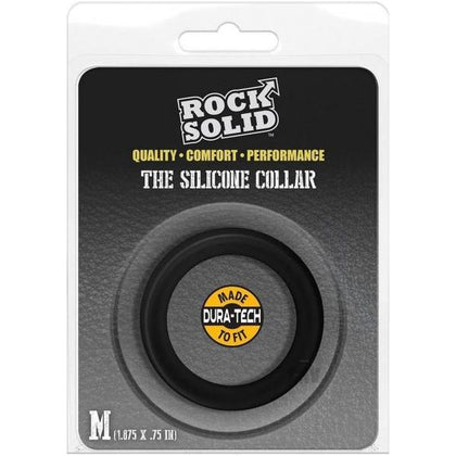 Rock Solid The Silicone Collar MD Black - Premium Soft Silicone Cock Ring for Enhanced Size and Thickness - Model RS-SC-MD-BLK - Adult Naughty Store