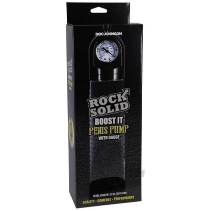 Rock Solid Boost It Penis Pump - The Ultimate Enlargement Solution for Men - Model RS-200 - Enhance Size and Pleasure - Clear