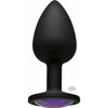 Introducing the Booty Bling Small Black Plug with Purple Stone - The Ultimate Pleasure Enhancer for Beginners! - Adult Naughty Store