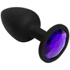 Introducing the Booty Bling Small Black Plug with Purple Stone - The Ultimate Pleasure Enhancer for Beginners! - Adult Naughty Store