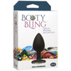 Booty Bling Small Black Plug Silver Stone - Premium Silicone Jeweled Anal Plug for Beginners - Model BBSP-001 - Unisex - Sensual Pleasure - Elegant Silver Stone - Adult Naughty Store