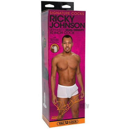 Signature Cocks Ricky Johnson 10 - Realistic Dual Density Dildo for Men - Model RJ-10 - Lifelike Pleasure - Ebony
