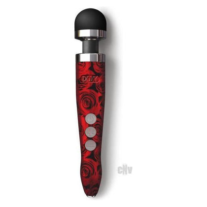 Doxy Die Cast 3R Rose Pattern Rechargeable Vibrating Wand Massager for Women - Intense Pleasure in a Portable Package