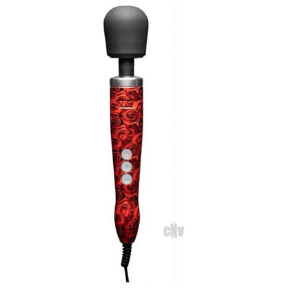 Doxy Die Cast Rose Pattern Powerful Wand Massager for Intense Sensations and Deep Tissue Massage - Model DCRP-2021 - Female - Full Body Pleasure - Brushed Metal