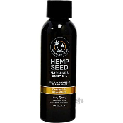 Earthly Body Massage Oil Dreamsicle 2oz - Luxurious Hemp and Essential Oil Blend for Deep Conditioning and Moisturizing - Adult Naughty Store