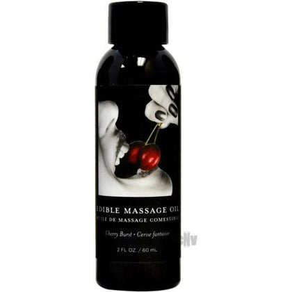 Earthly Body Edible Massage Oil Cherry 2oz: Sensual Pleasure Enhancer for All Genders - Adult Naughty Store