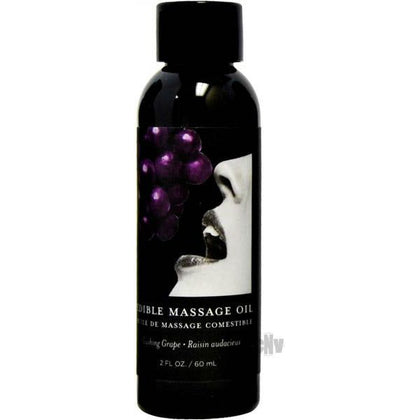 Earthly Body Edible Massage Oil Grape 2oz - Sensual Slip and Flirty Flavor for Intimate Massages - Adult Naughty Store