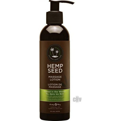 Earthly Body Hemp Massage Lotion Naked In Woods 8oz - Luxurious Hemp Seed and Argan Oil Infused Moisturizing Massage Lotion for Smooth and Nourished Skin - Adult Naughty Store