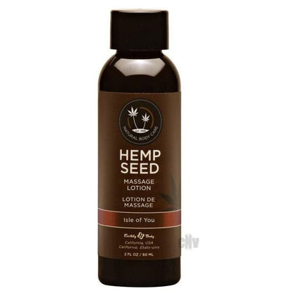 Earthly Body Hemp Seed Massage Lotion - Isle Of You 2oz: Luxurious Deep Moisturizing Massage Lotion with Hemp Seed and Argan Oils for Smooth and Nourished Skin - Adult Naughty Store