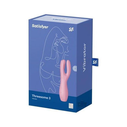Satisfyer Threesome 3 Pink - Ergonomically Shaped Lay-On Vibrator for Intense Clitoral and Labial Stimulation