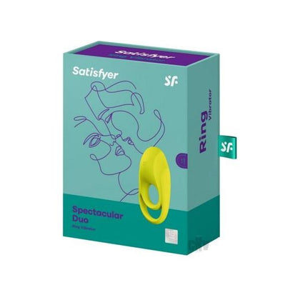 Satisfyer Spectacular Duo Yellow - Premium Silicone Cock Ring with Ball Ring for Intense Pleasure and Stamina Boost - Vibrating Clitoris Stimulator - 12 Vibration Modes - Male and Female Pleasure - Yellow