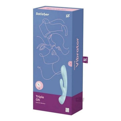 Satisfyer Triple Oh Light Blue Dual Stimulation Massager and Rabbit Vibrator for Women - Adult Naughty Store