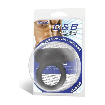 Blueline Silicone Duo Snap Cock Ball Ring - Enhancing Pleasure and Performance for Men - Model BR-500 - Black