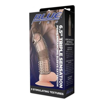 Blue Line Triple Penis Sleeve 6.5 Smk - The Ultimate Pleasure Enhancer for Men, Intensify Intimacy with Versatile Textures and Deeper Penetration