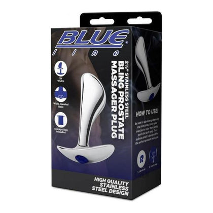 Blue Line Steel Bling Prostate Plug 2.5 Luxurious Stainless Steel Prostate Massager Plug for Men, Targeting P-Spot Stimulation, in a Sparkling Gem Design