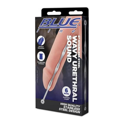 BlueLine Stainless Steel Wavy Urethral Sound Model 6 for Men's Urethral Play in Silver
