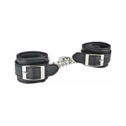 Lux Fetish Unisex Leatherette Cuffs - Model LFC-001 - Black - Bondage Restraints for All Genders and Sensual Pleasure