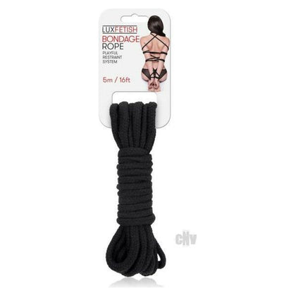 Lux Fetish Bondage Rope - Model B5M - Unisex - Versatile Pleasure - Black