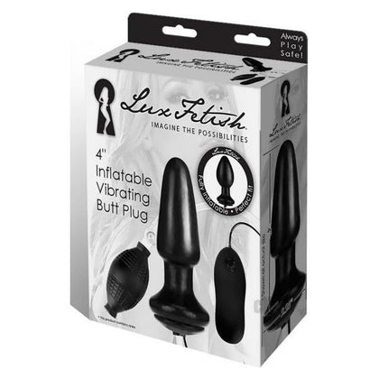 Lux Fetish Inflatable Vibrating Butt Plug 4 - Ultimate Pleasure for Anal Stimulation (Black)