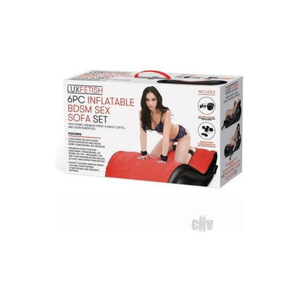 Lux F Inflatable BDSM Sex Sofa Set: The Ultimate Red and Black Pleasure Haven for Couples
