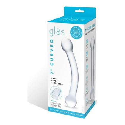 Gläs Curved Glass G-Spot Stimulator 7 - The Ultimate Pleasure Experience for Women - Intense G-Spot Stimulation - Hypoallergenic - Fracture-Resistant - Temperature Play - Sleek and Sensual Pink