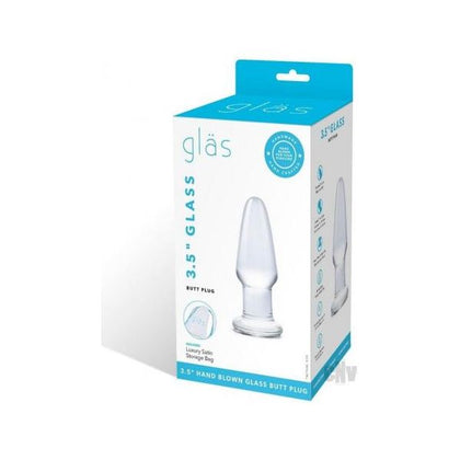 Glas Butt Plug 3.5 - Small Pyrex Glass Spade-shaped Anal Pleasure Toy for Both Men and Women - Clear