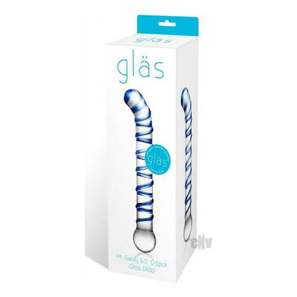 Gläs Mr. Swirly G-Spot Glass Dildo 6.5 - Versatile Pleasure for Intense G-Spot Stimulation - Blue/Clear